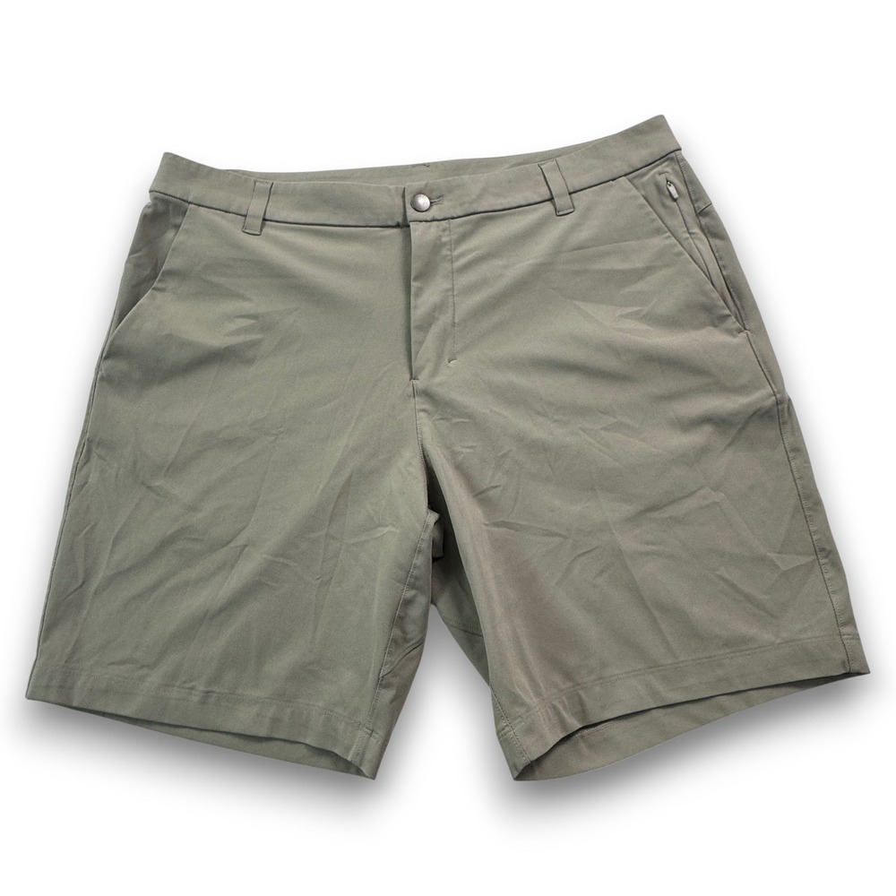 Lululemon Commission Golf Shorts Mens Khaki Taupe Technical Stretch 5-Pocket 36